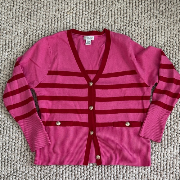 Rachel Zoe Sweaters - Rachel Zoe Vibrant Pink and Red Cardigan